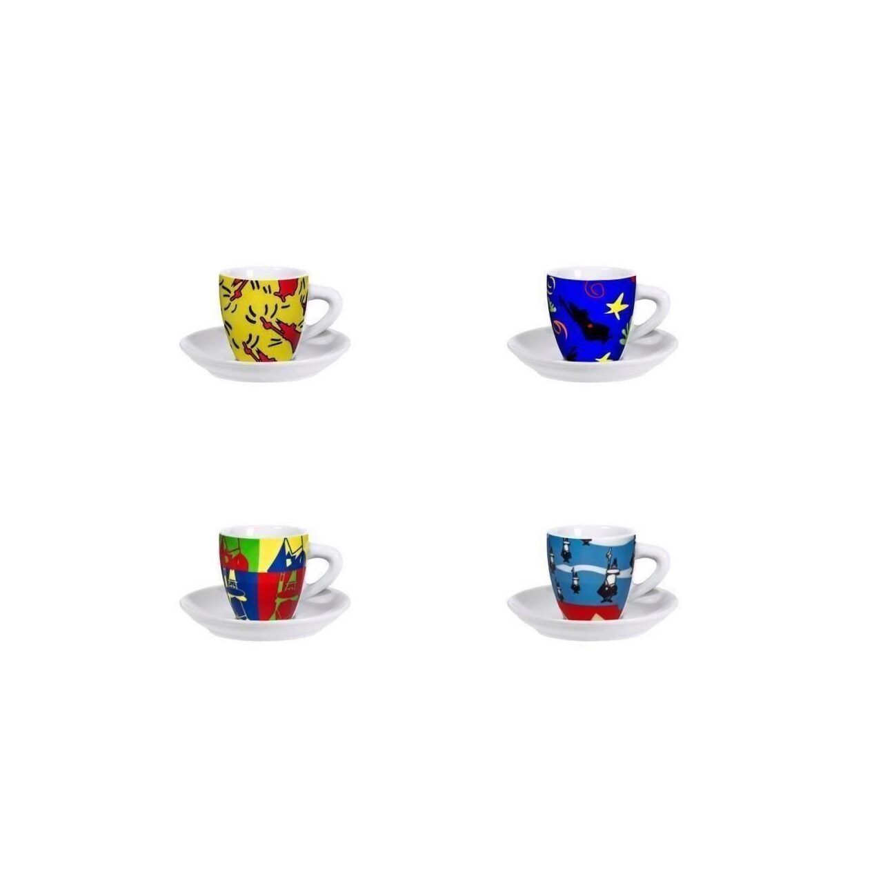Set 4 cesti espresso Bialetti Arte Pop Cafele Premiate