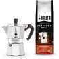 Set Espressor Bialetti  Moka Express 6 cesti + cafea macinata aroma alune 200gr