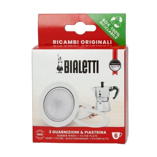 Blister 3 garnituri+sita Bialetti  6 cesti aluminiu
