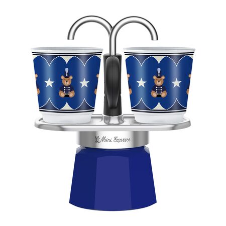 Set Espressor Bialetti Mini Express BLUE Joyful Christmas