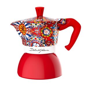 Cafetiera Bialetti Dolce & Gabbana - Moka Induction Rosu 2 cesti