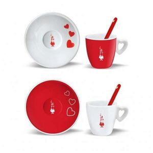 Set 2 cesti espresso Bialetti CUORE rosu