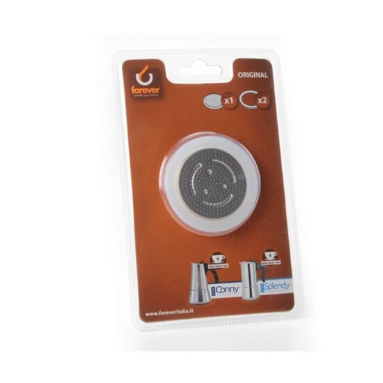 Forever Blister filtru+garnituri silicon Moka inox (Conny/Splendy) 4 cesti