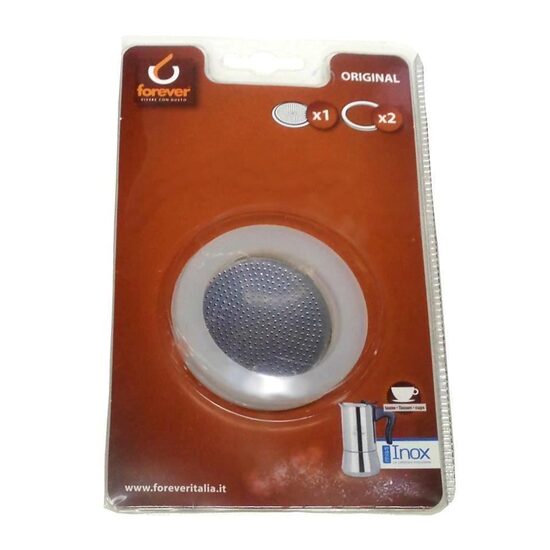 Forever Blister filtru+garnituri silicon Moka inox (Conny/Splendy) 6 cesti