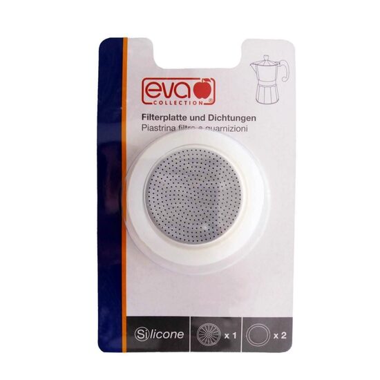EVA Blister filtru+garnituri silicon Moka aluminiu 2 cesti