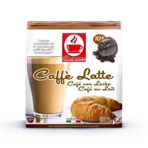 Capsule caffe  latte TIZIANO BONINI, compatibile DOLCE GUSTO, 10 buc.