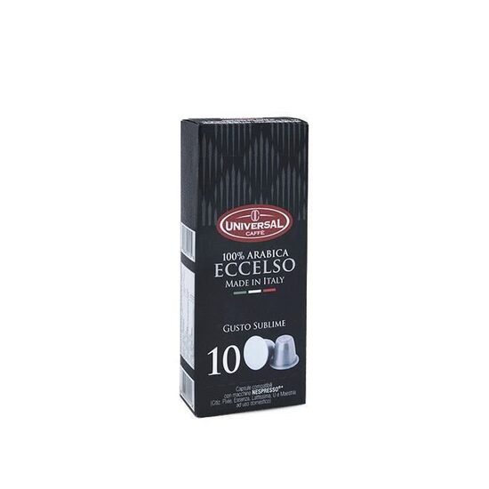 Capsule cafea Universal Caffe Eccelso 100% Arabica, compatibile NESPRESSO, 10 buc.
